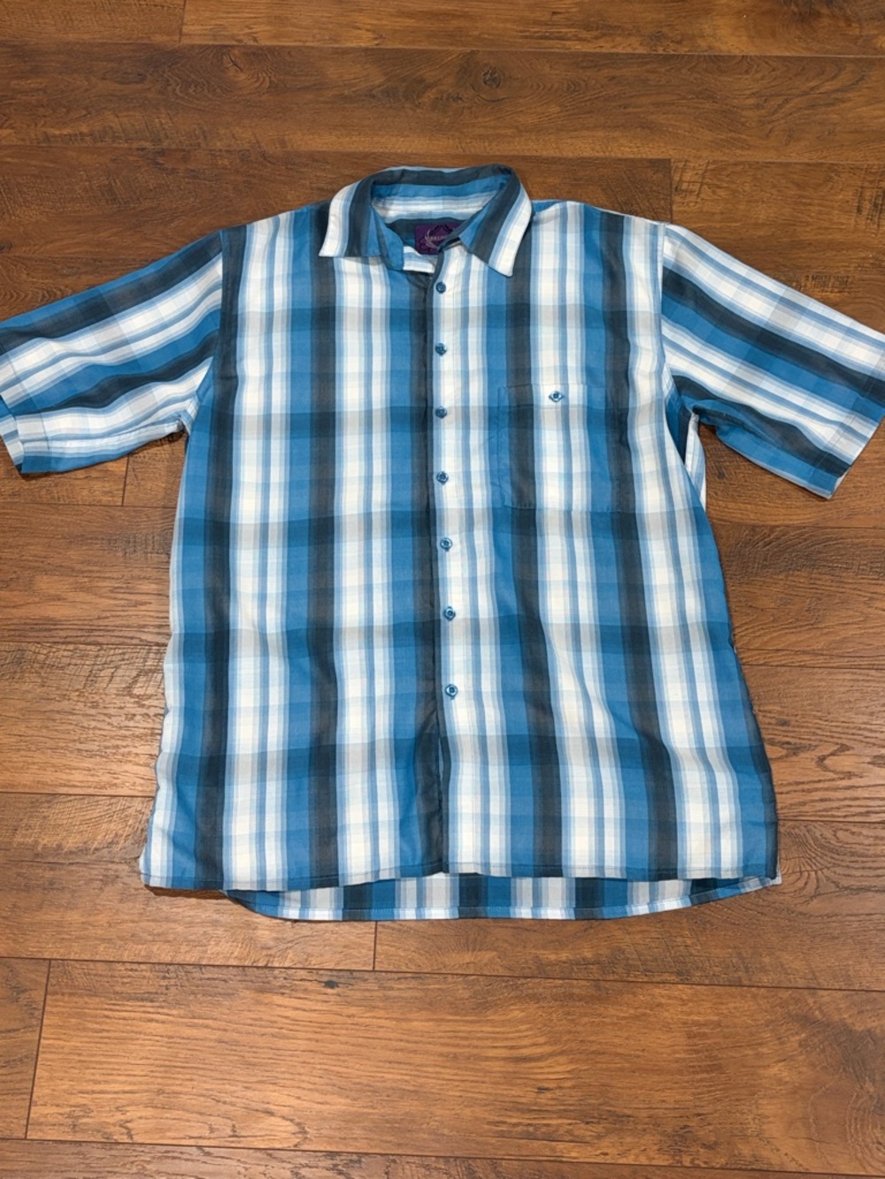 Bruno New York Men's Plaid Short-Sleeve Button-Down Shirt in Blue